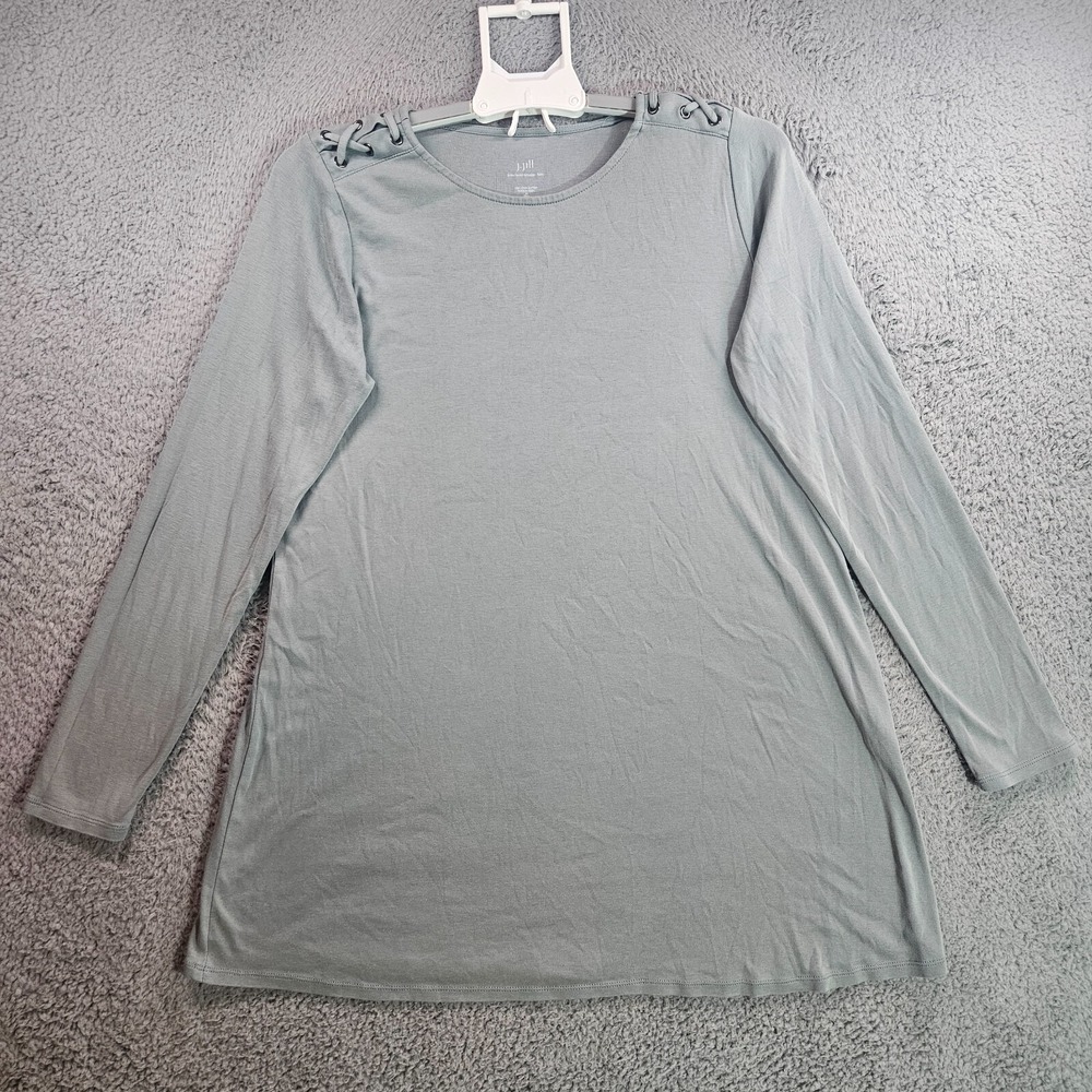 J‎ Jill Tunic Top Blouse Women Medium Long Sleeve Green - M
